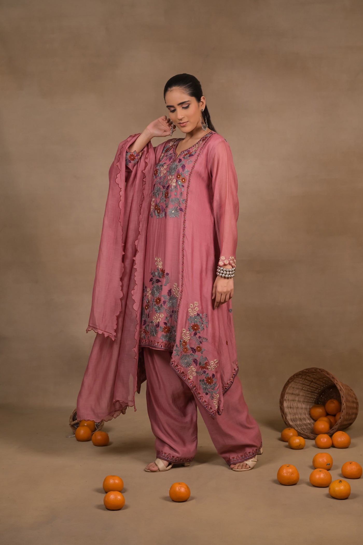 Noor Floral Mul Kurta Set