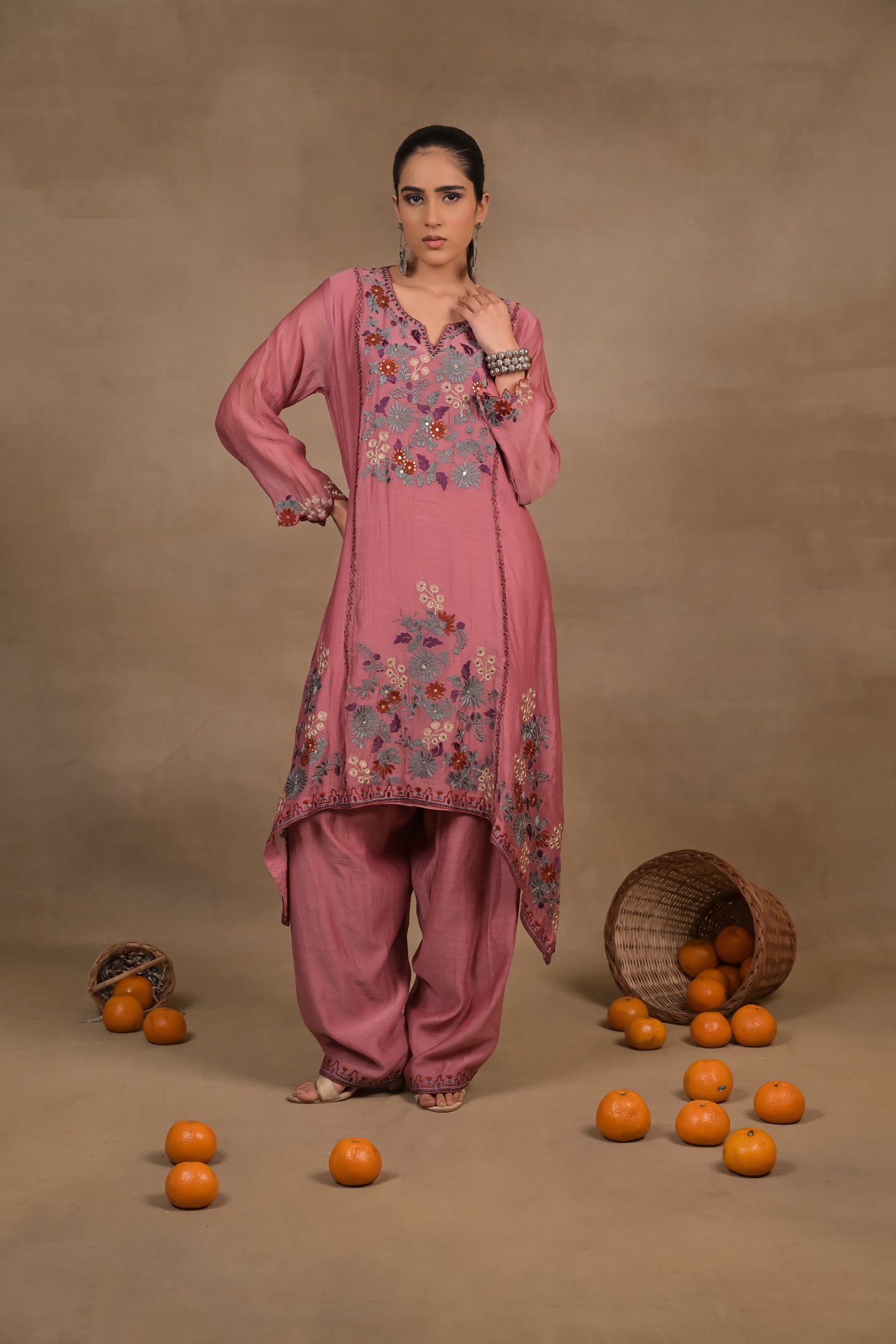 Noor Floral Mul Kurta Set