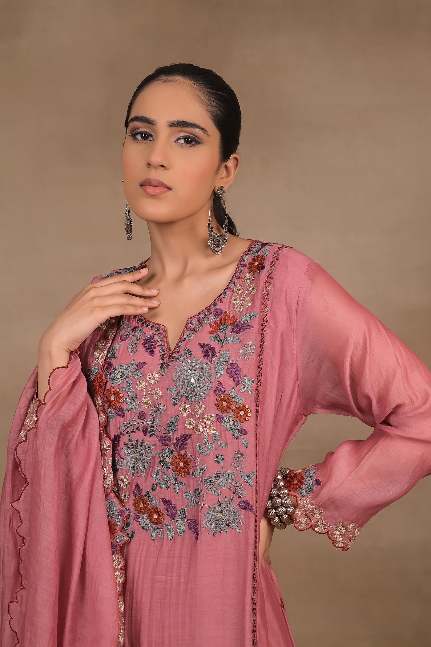 Noor Floral Mul Kurta Set