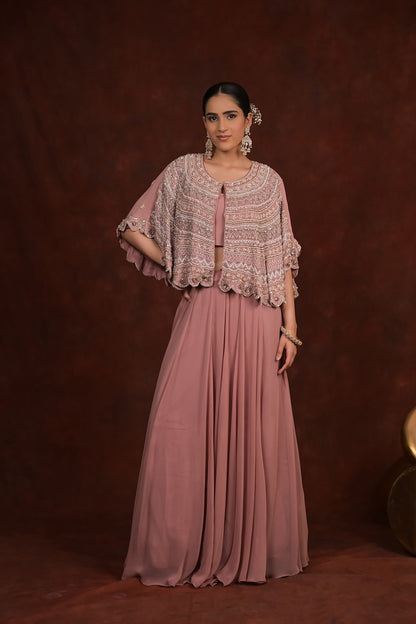 Rosewood Glam Cape & Skirt Set