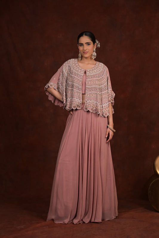 Rosewood Glam Cape & Skirt Set