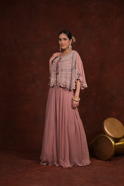 Rosewood Glam Cape & Skirt Set