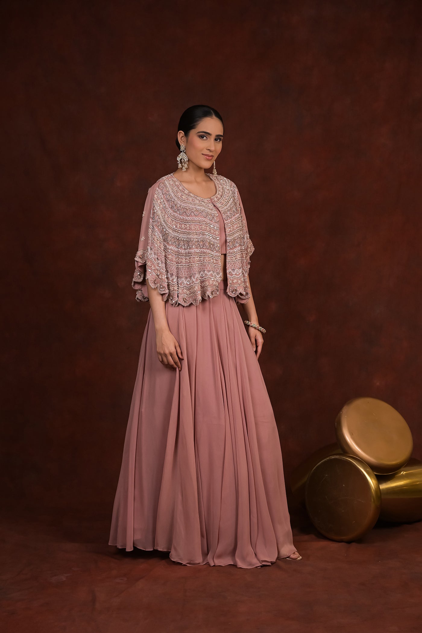 Rosewood Glam Cape & Skirt Set
