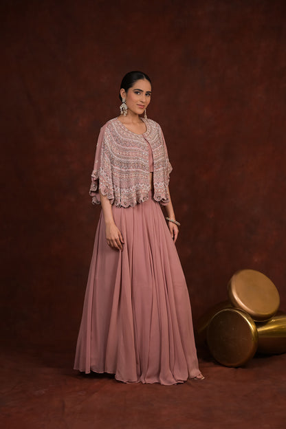 Rosewood Glam Cape & Skirt Set