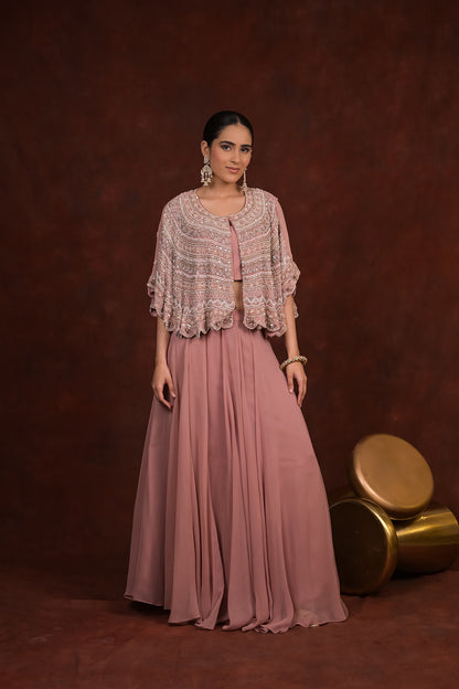 Rosewood Glam Cape & Skirt Set