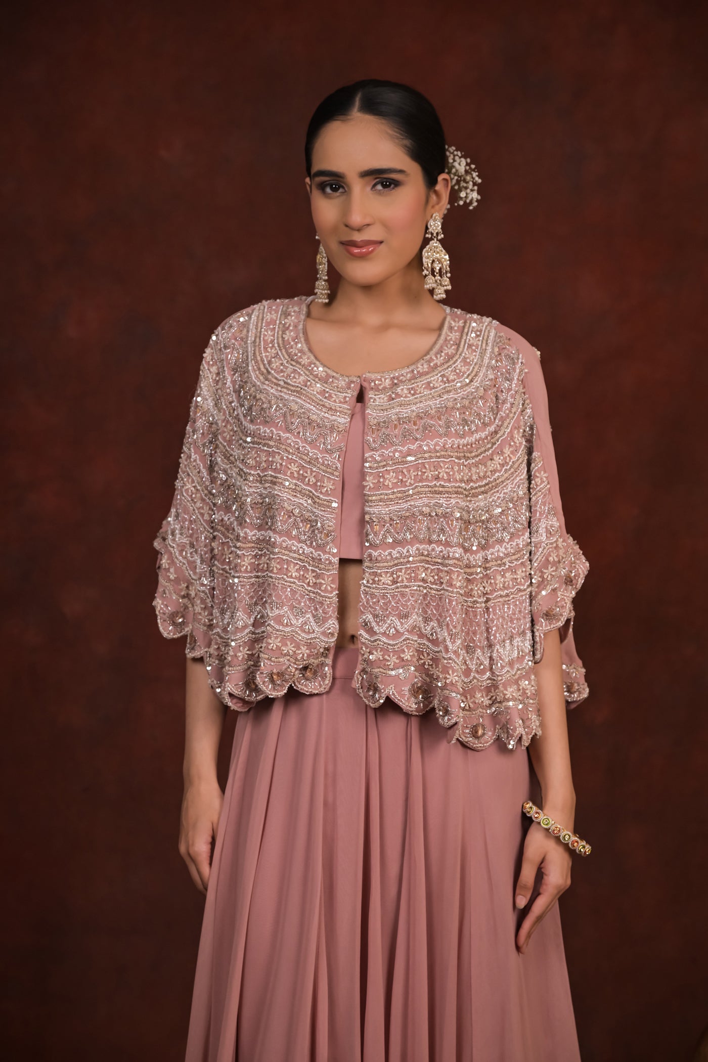 Rosewood Glam Cape & Skirt Set