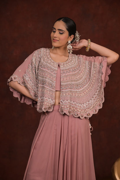 Rosewood Glam Cape & Skirt Set