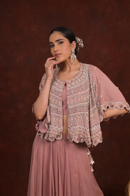Rosewood Glam Cape & Skirt Set