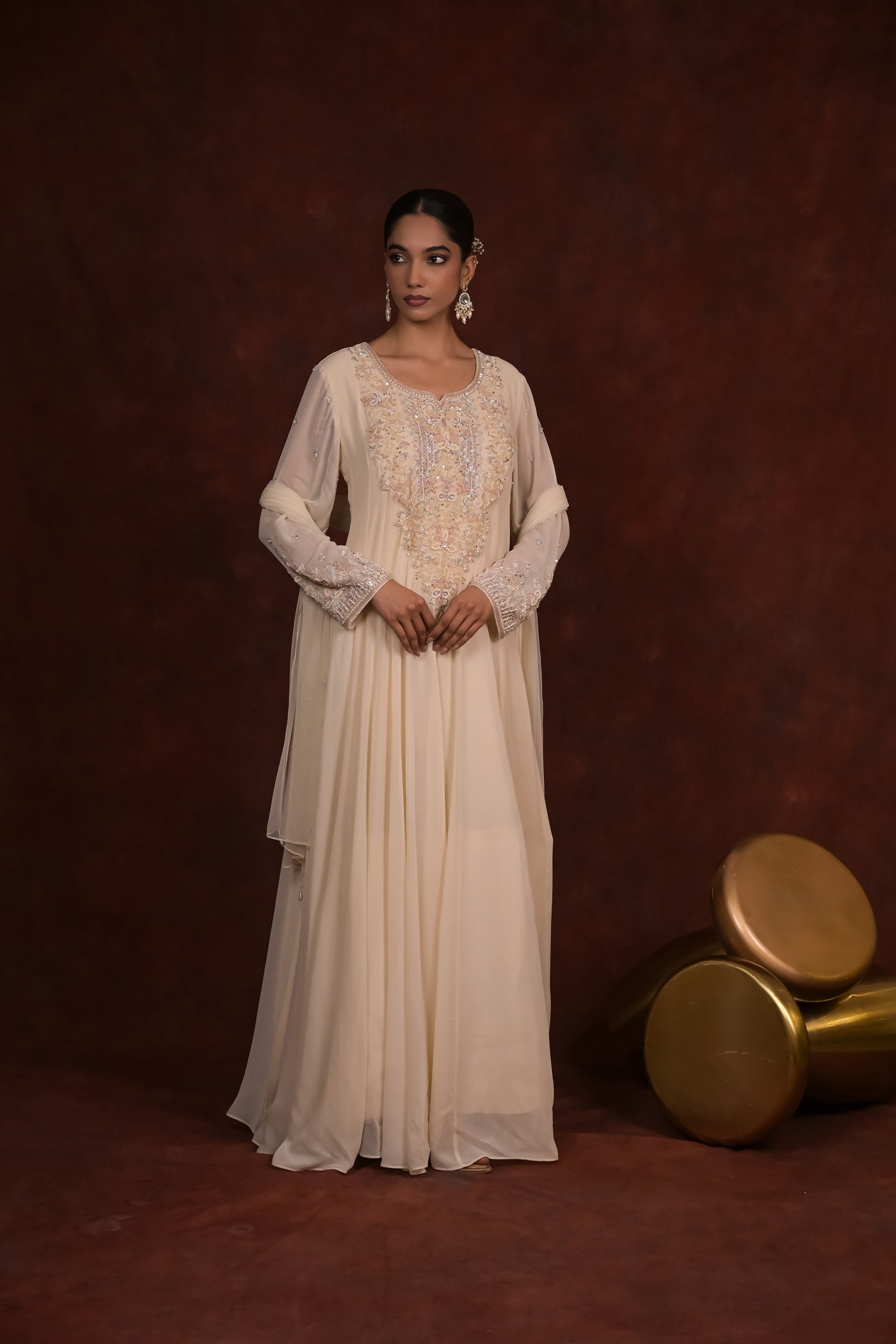 Ivory Radiance Anarkali Set