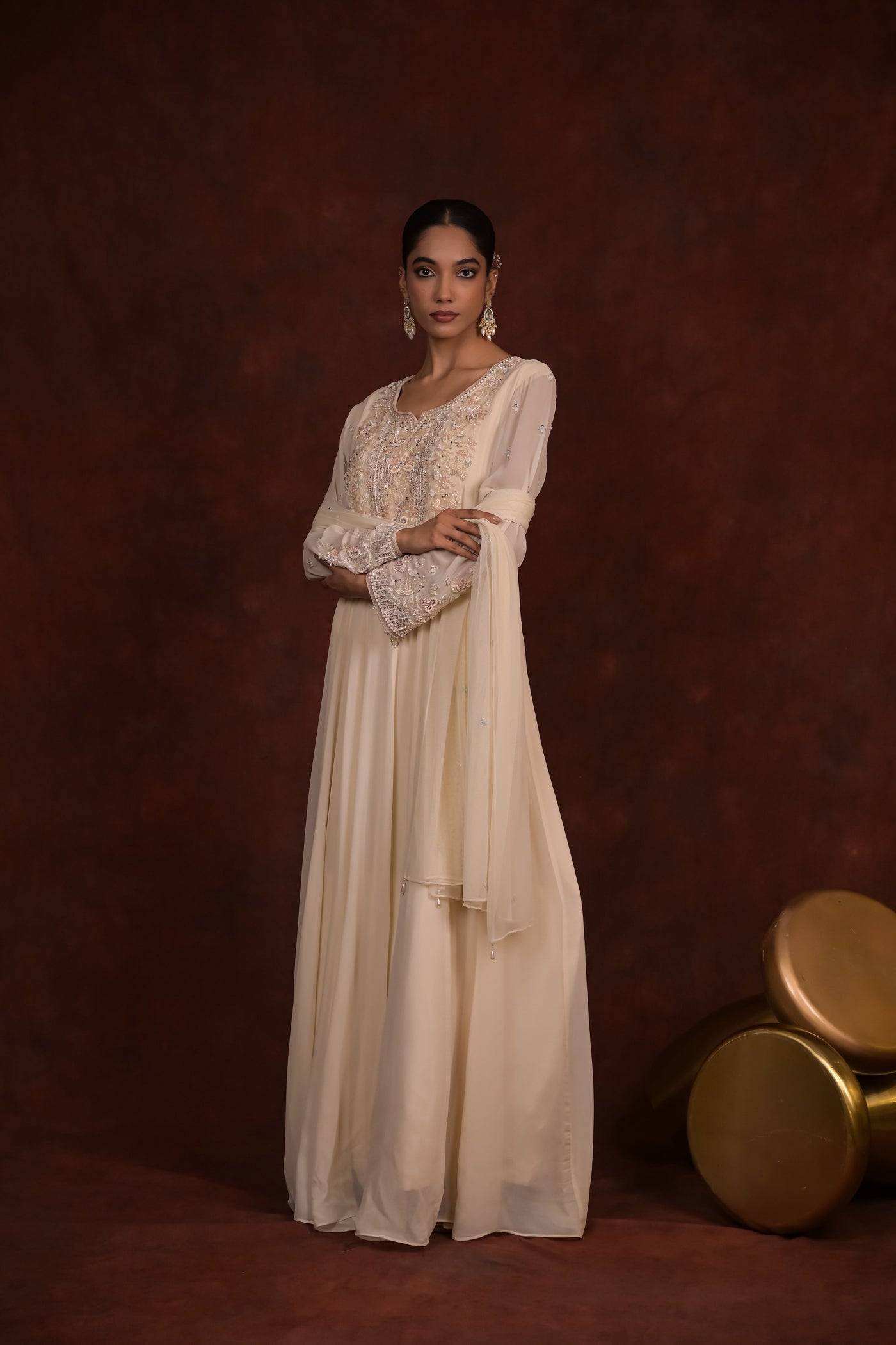 Ivory Radiance Anarkali Set
