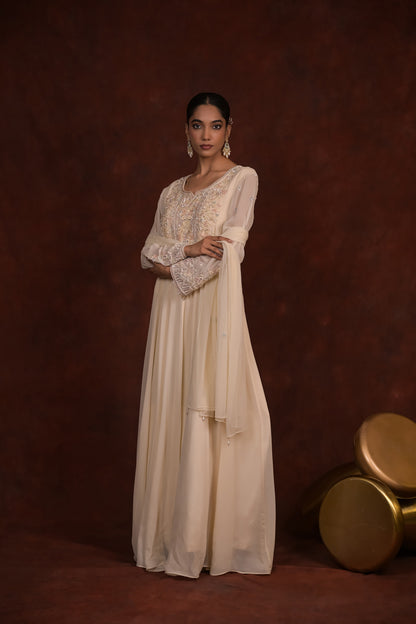 Ivory Radiance Anarkali Set