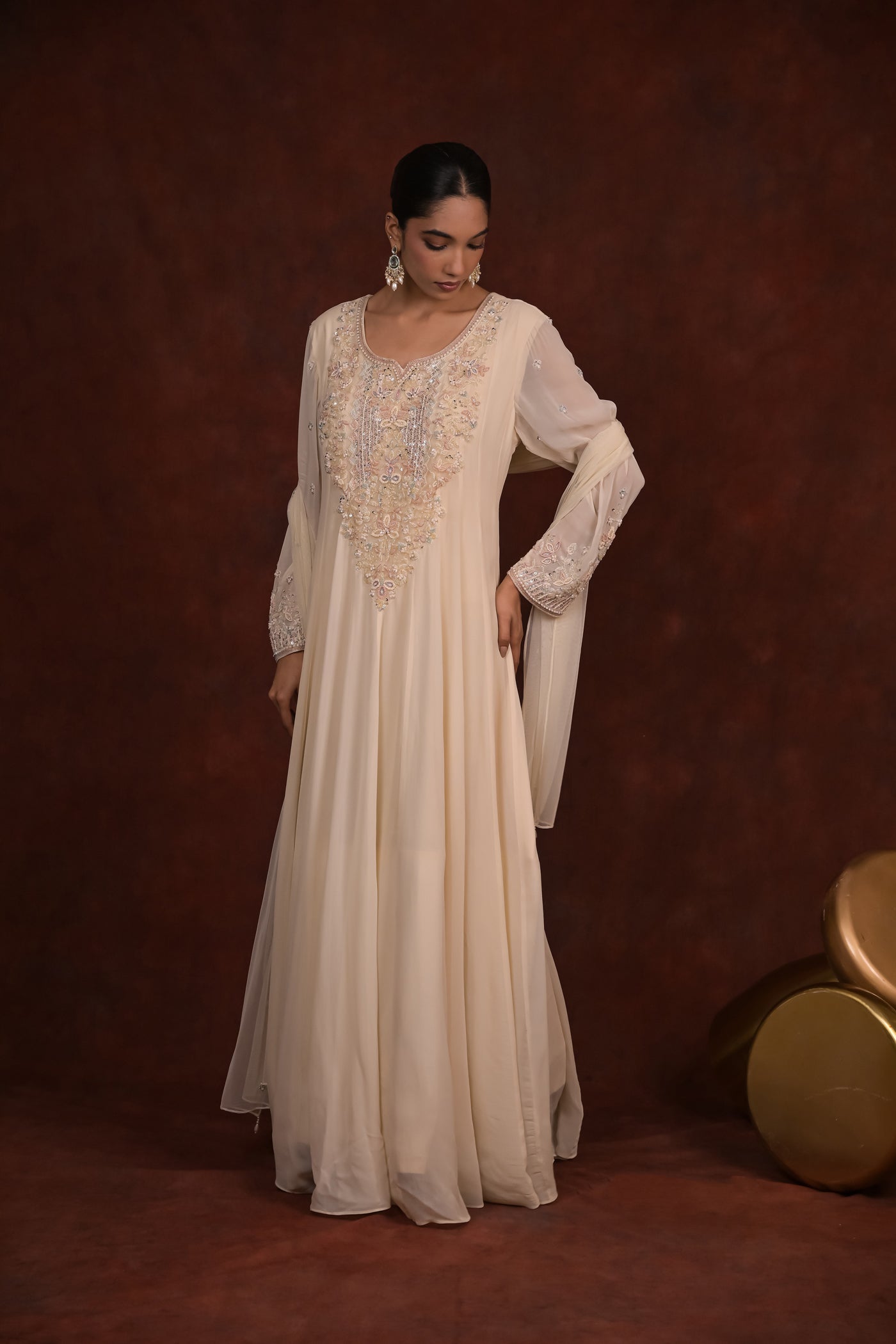 Ivory Radiance Anarkali Set