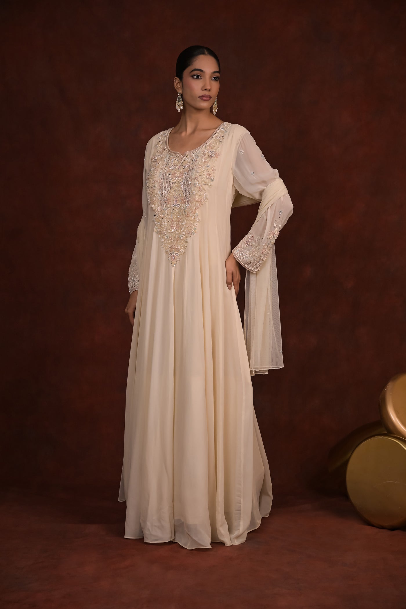 Ivory Radiance Anarkali Set