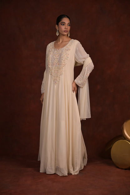 Ivory Radiance Anarkali Set