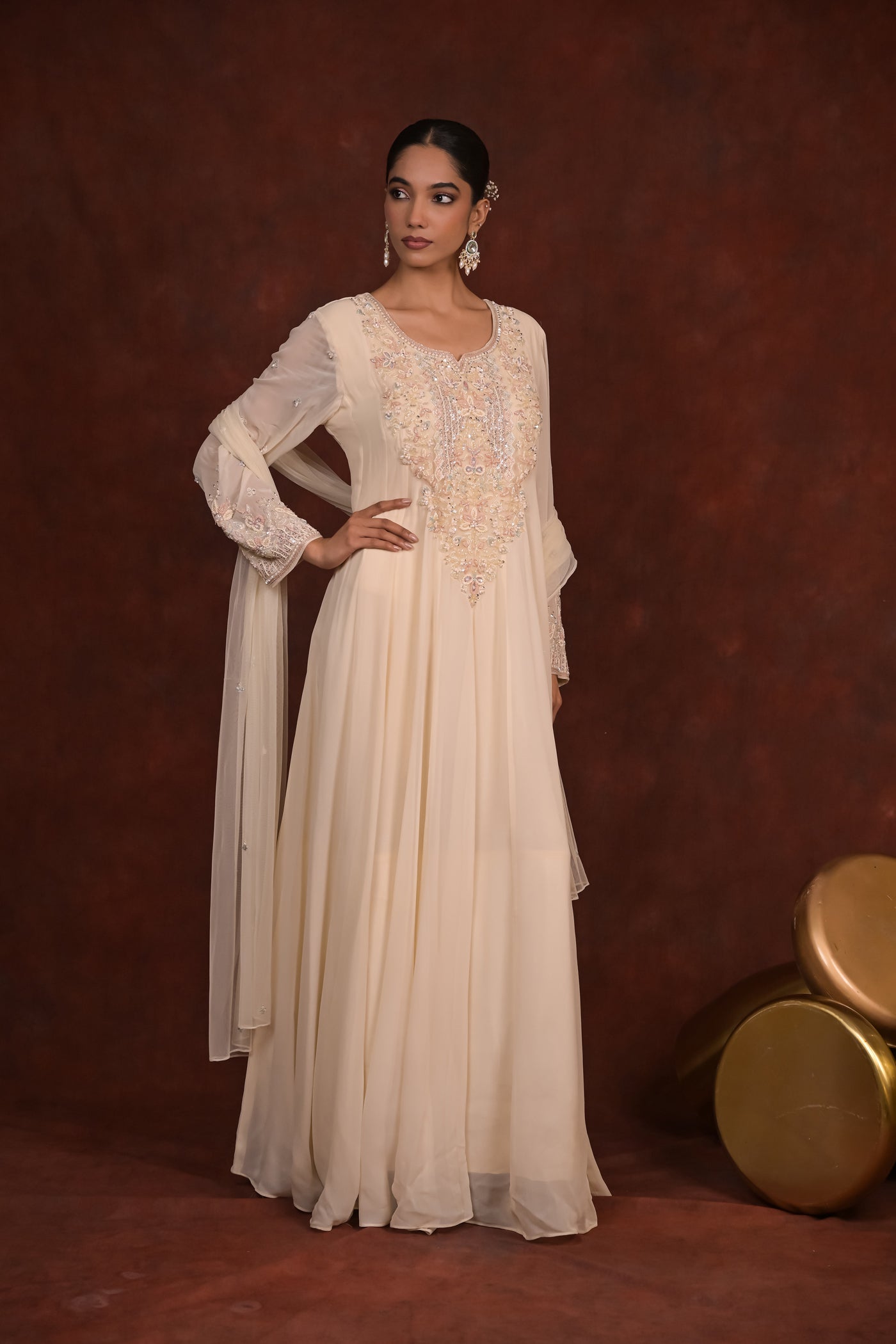 Ivory Radiance Anarkali Set