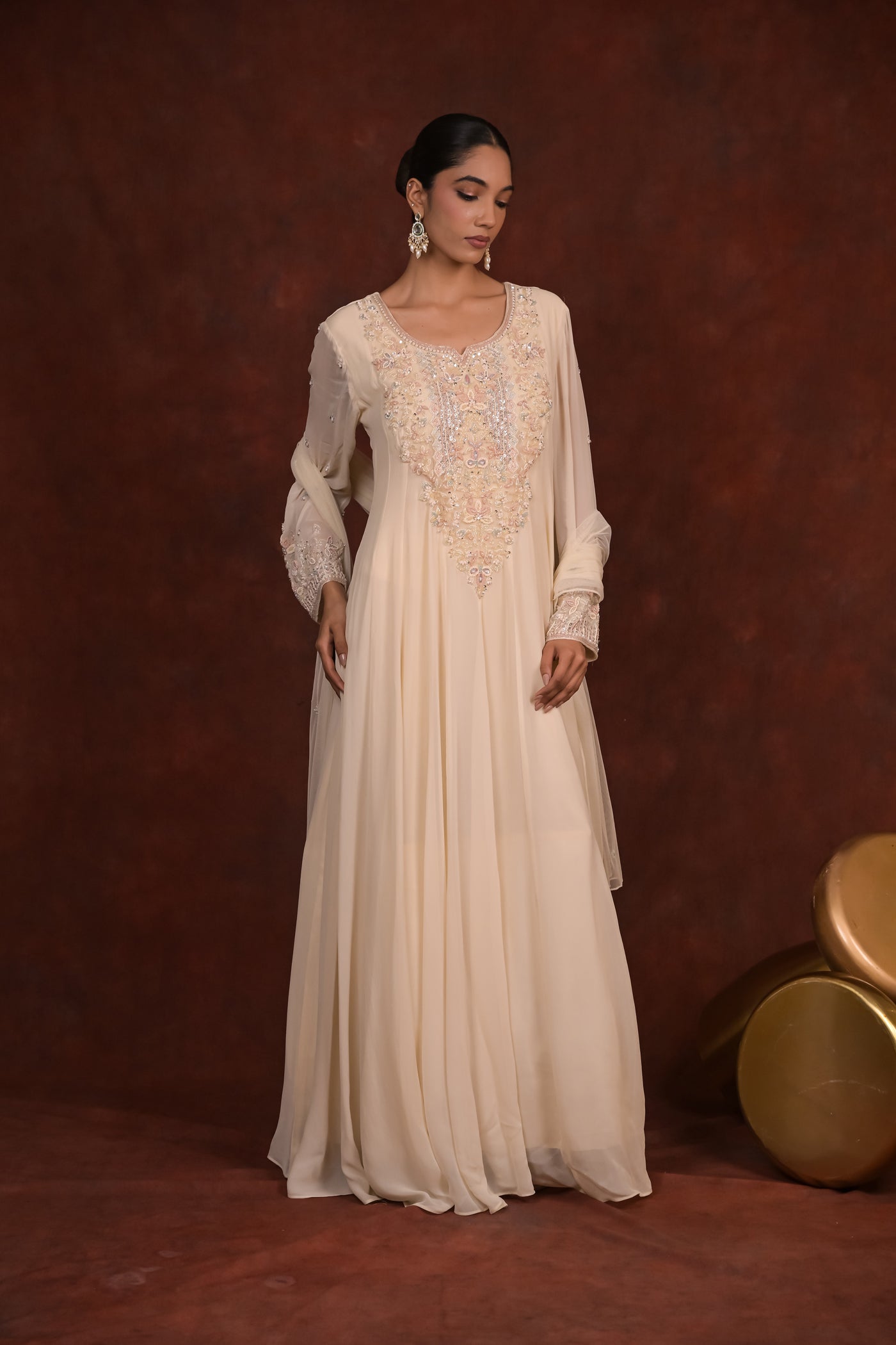 Ivory Radiance Anarkali Set