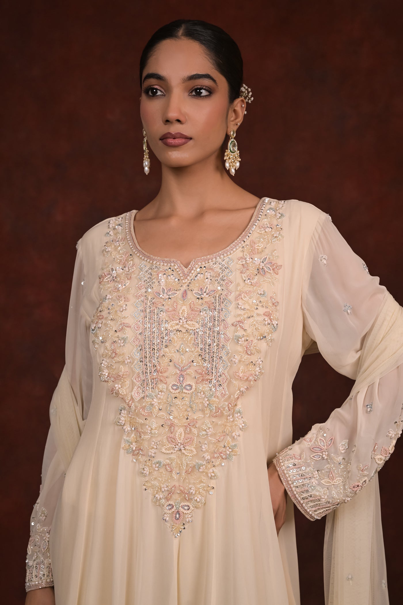 Ivory Radiance Anarkali Set