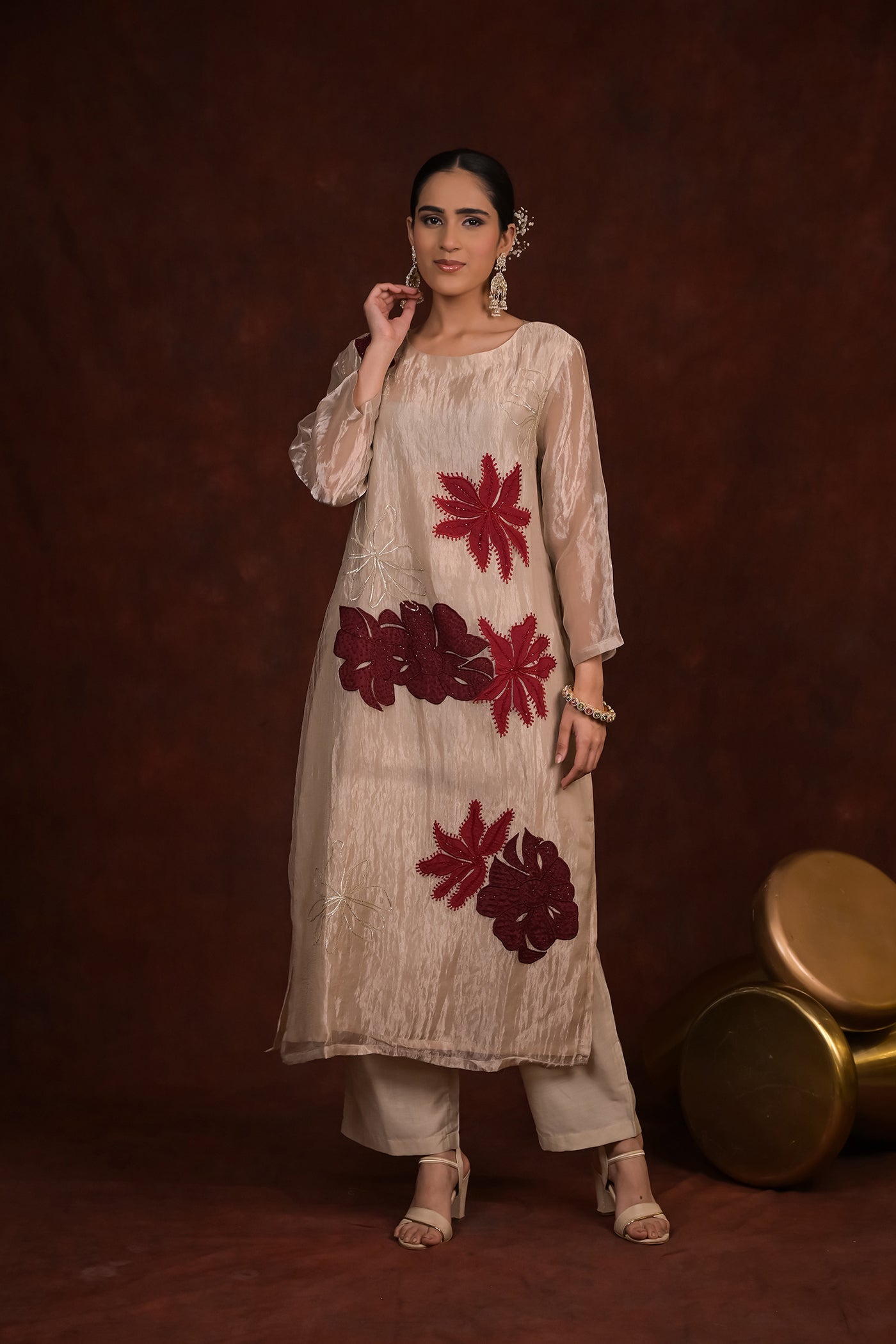Champagne Bloom Tissue Co-Ord Set