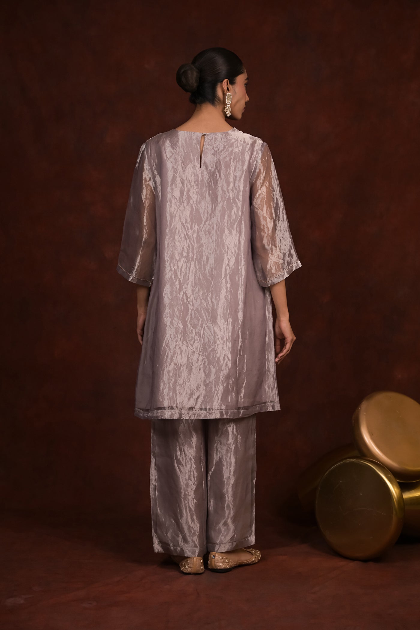 Olive Sheen Tissue Co-Ord Set