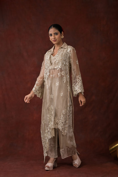 Ethereal Bloom Champagne Co-Ord Set