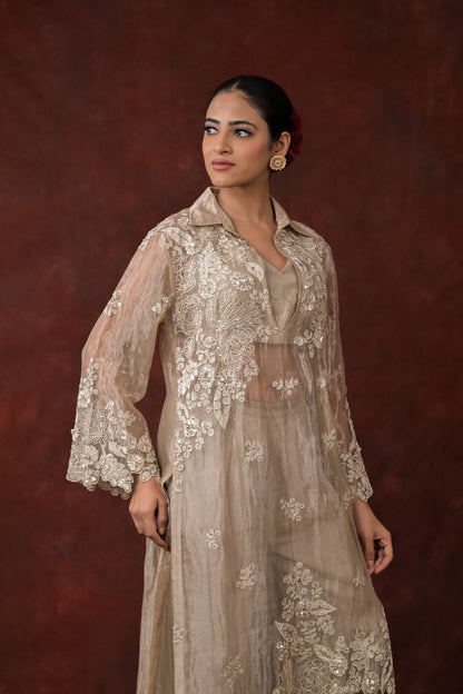 Ethereal Bloom Champagne Co-Ord Set