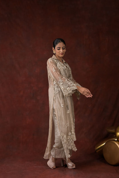 Ethereal Bloom Champagne Co-Ord Set