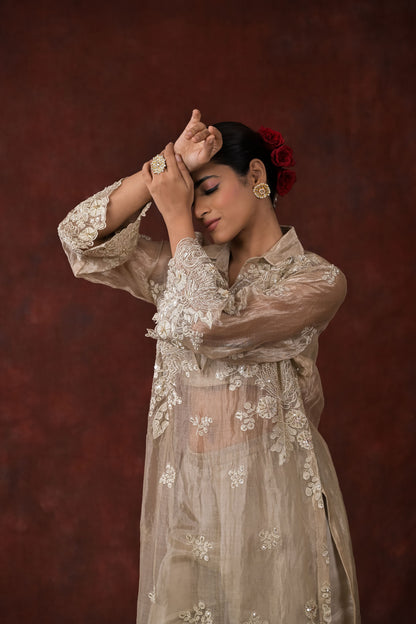 Ethereal Bloom Champagne Co-Ord Set