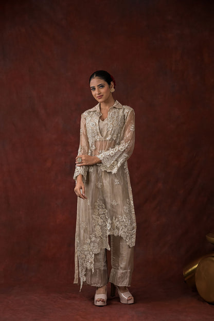 Ethereal Bloom Champagne Co-Ord Set