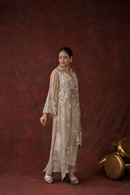 Ethereal Bloom Champagne Co-Ord Set