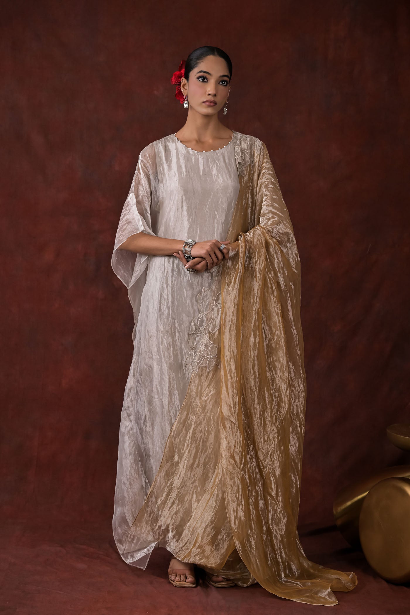 Gilded Whisper One-Piece flow Dress