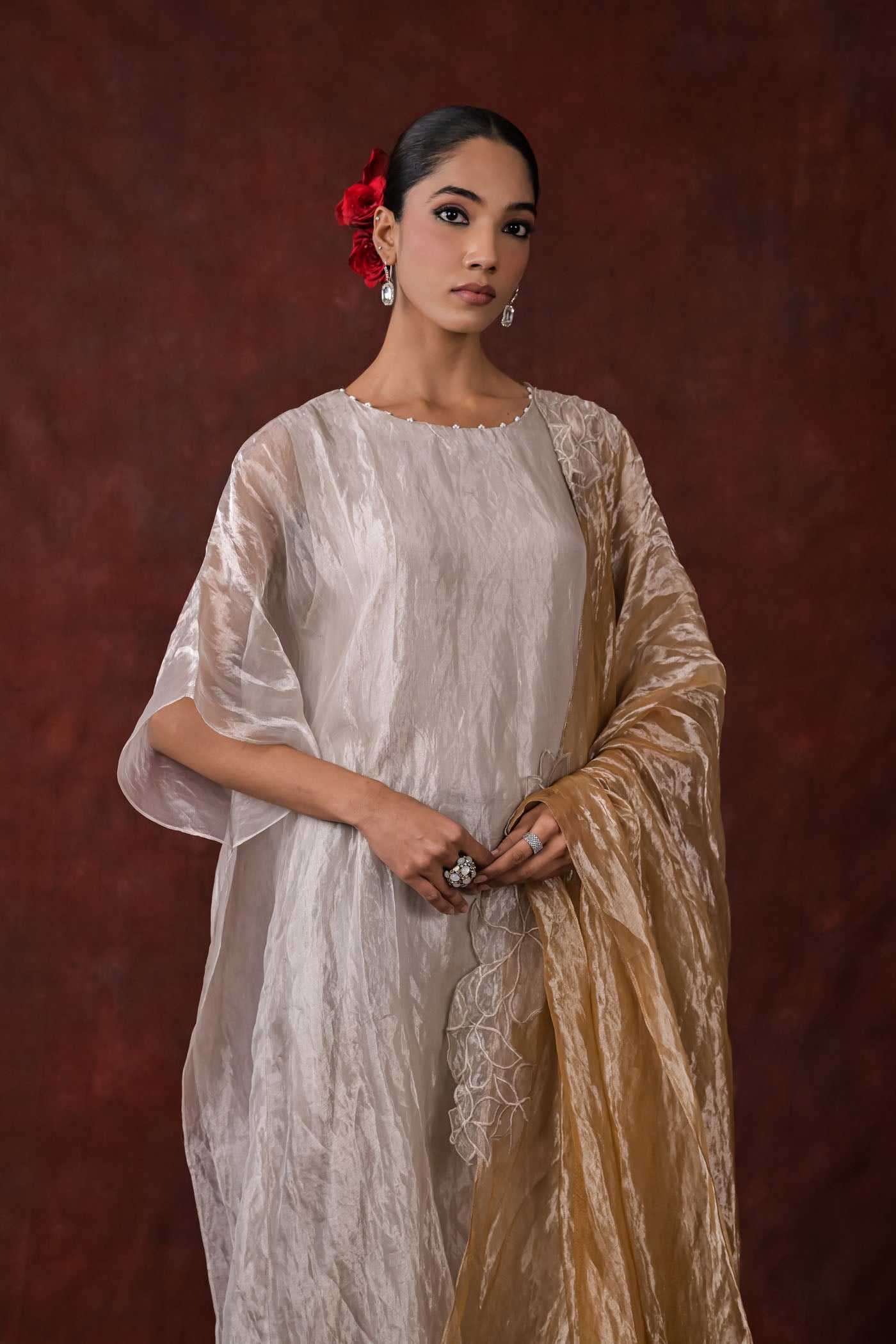 Gilded Whisper One-Piece flow Dress