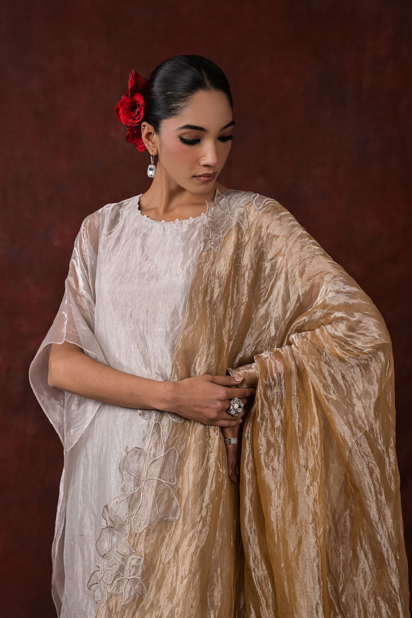 Gilded Whisper One-Piece flow Dress