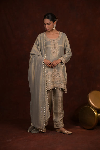 Sage Organza Tissue Kurta Set