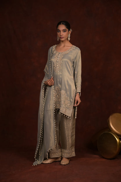 Sage Organza Tissue Kurta Set
