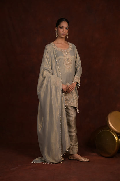 Sage Organza Tissue Kurta Set