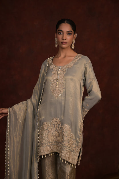 Sage Organza Tissue Kurta Set