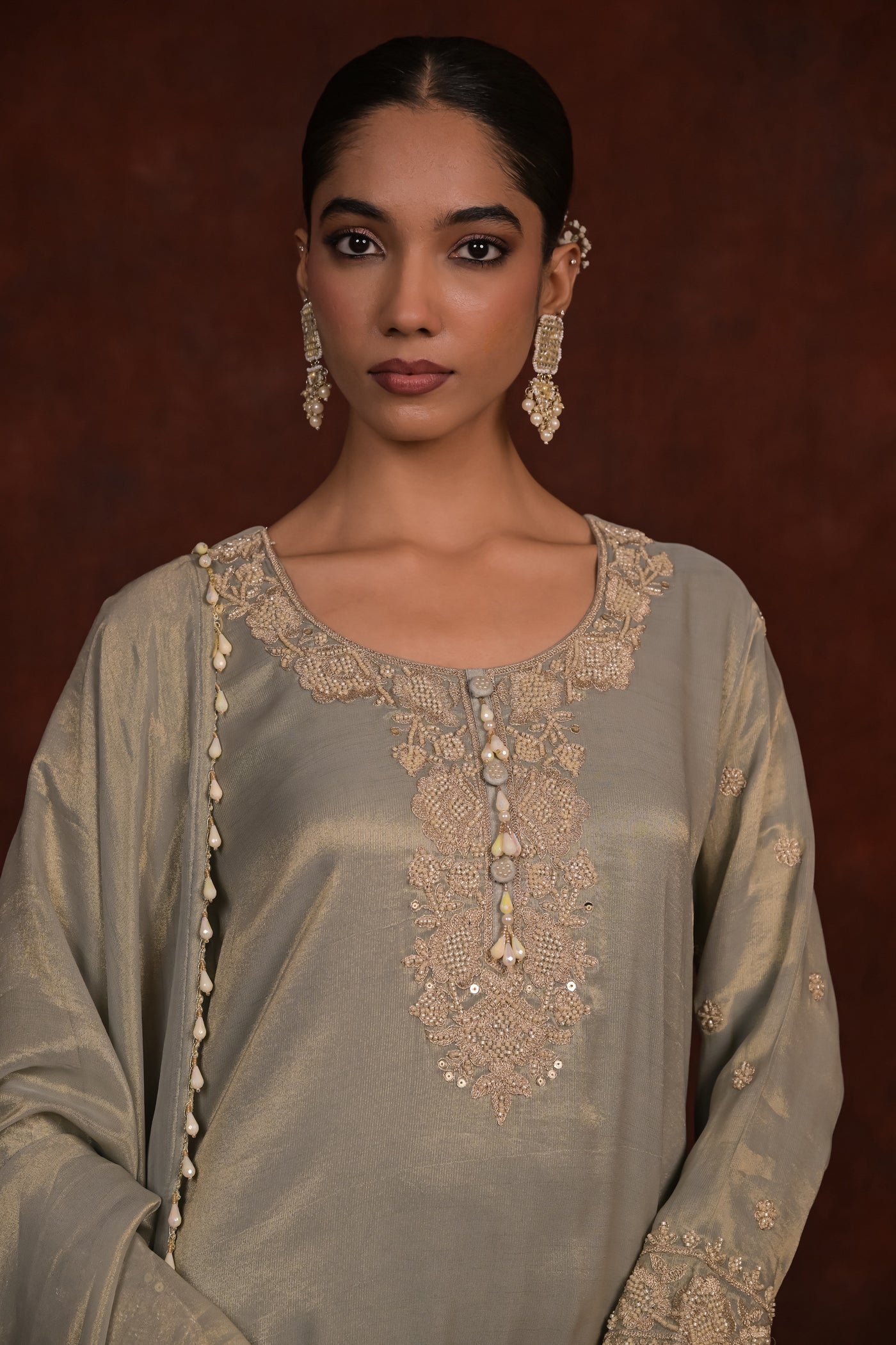 Sage Organza Tissue Kurta Set
