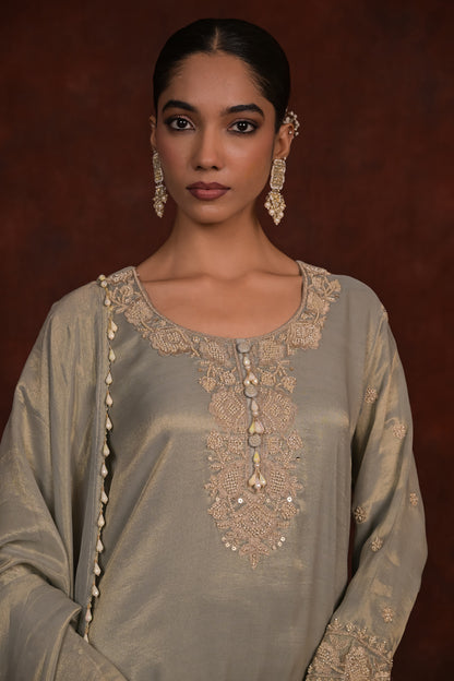 Sage Organza Tissue Kurta Set