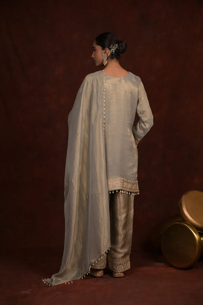 Sage Organza Tissue Kurta Set