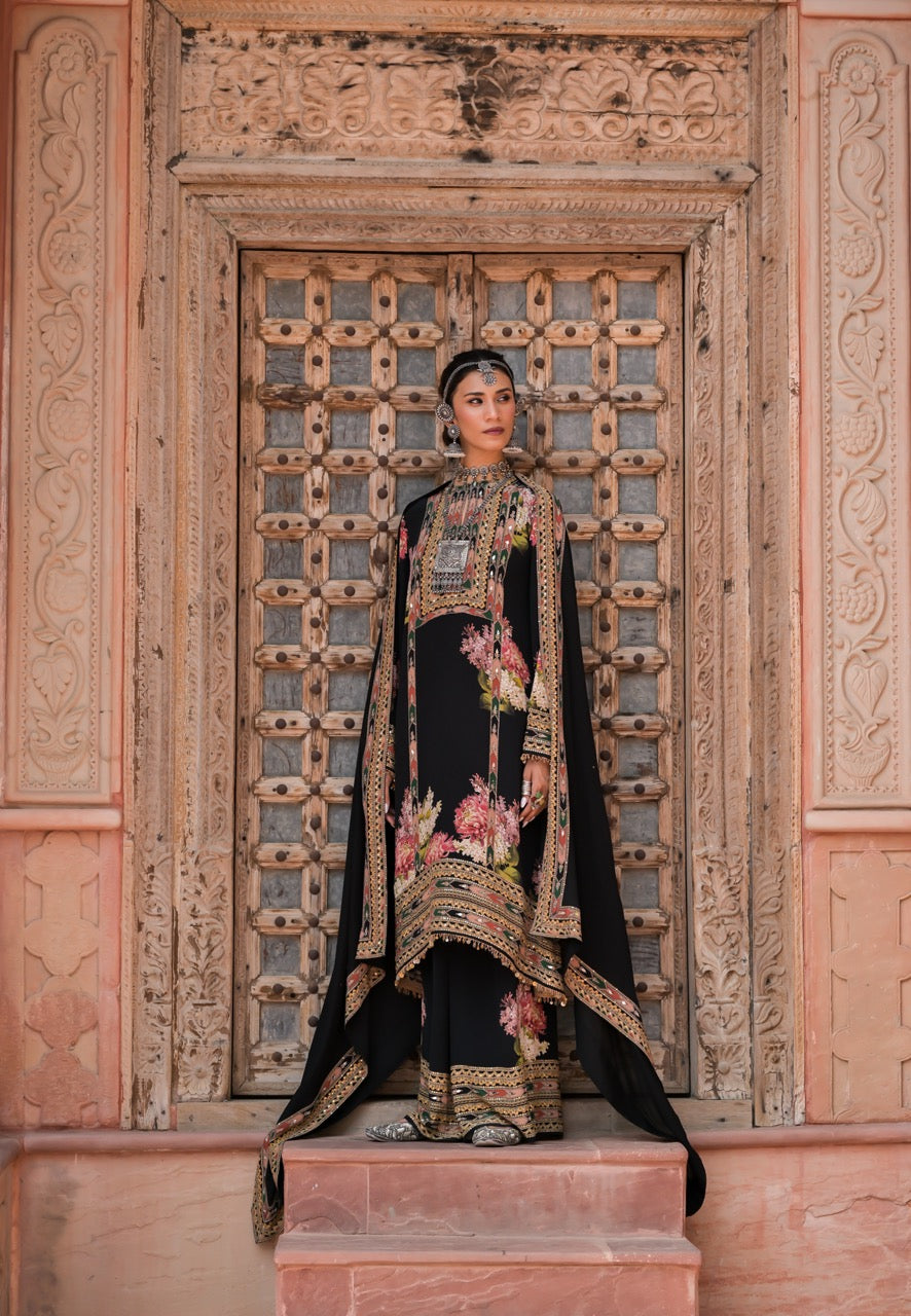 Zaria Floral Embroidered Kurta Pant Set with Dupatta