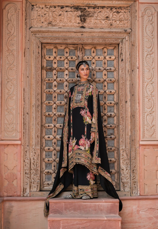 Zaria Floral Embroidered Kurta Pant Set with Dupatta