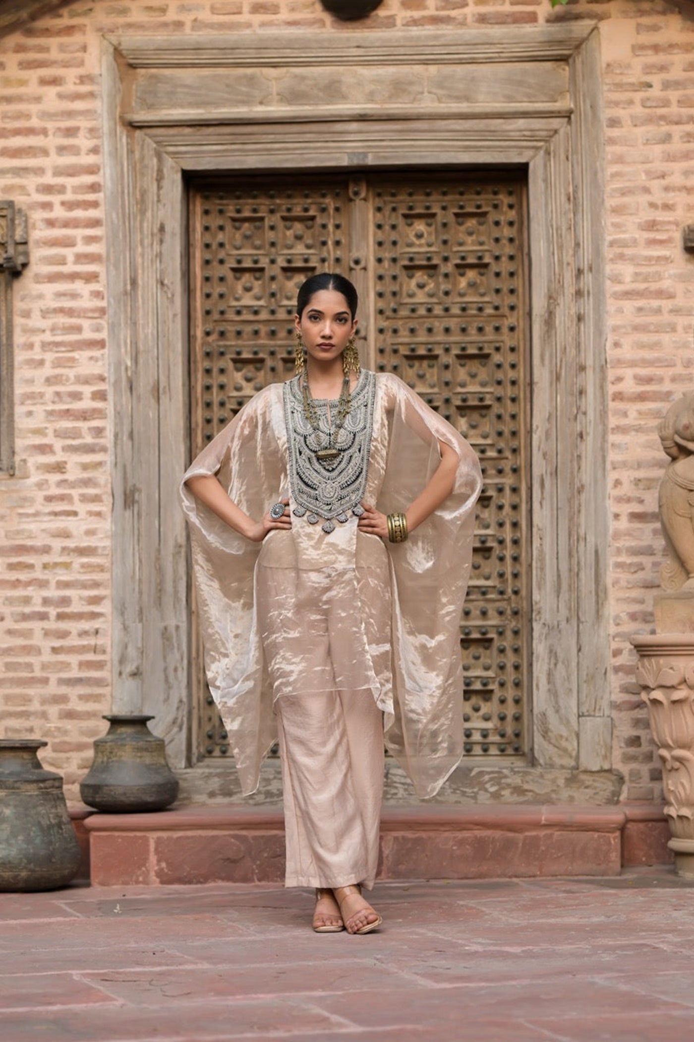 Shimmer Organza Cape Set