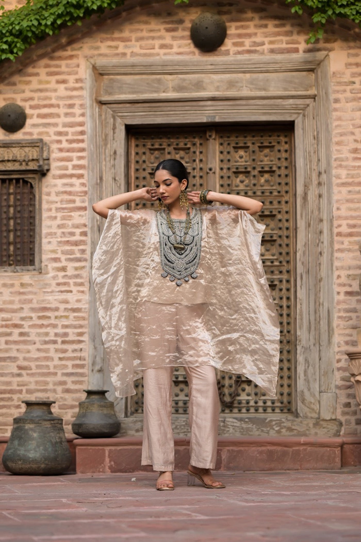Shimmer Organza Cape Set
