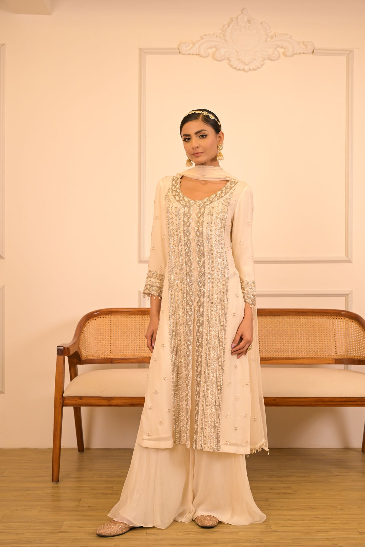 Ivory Embroidered Kurta Set