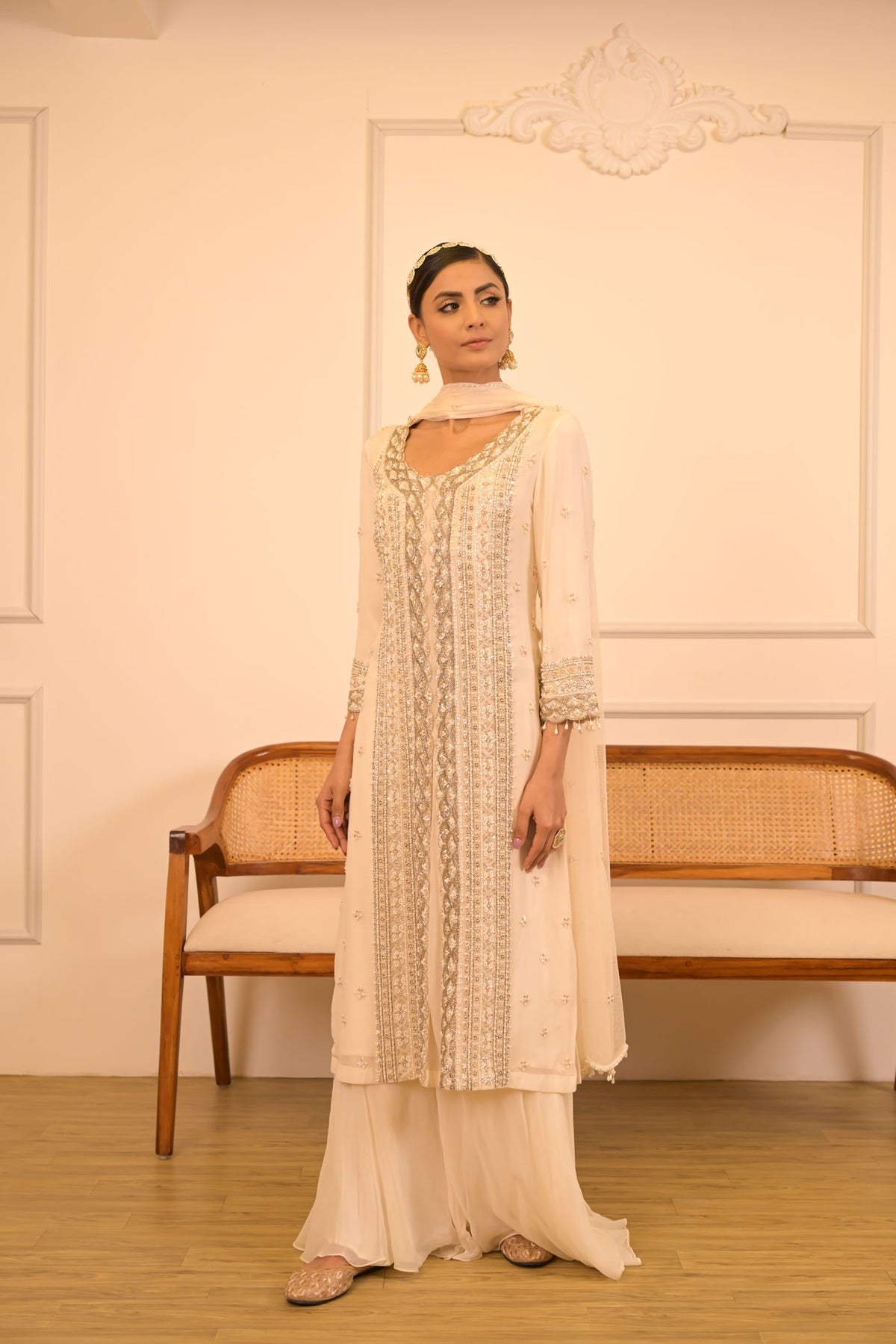 Ivory Embroidered Kurta Set