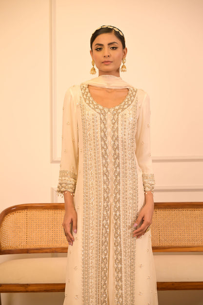 Ivory Embroidered Kurta Set