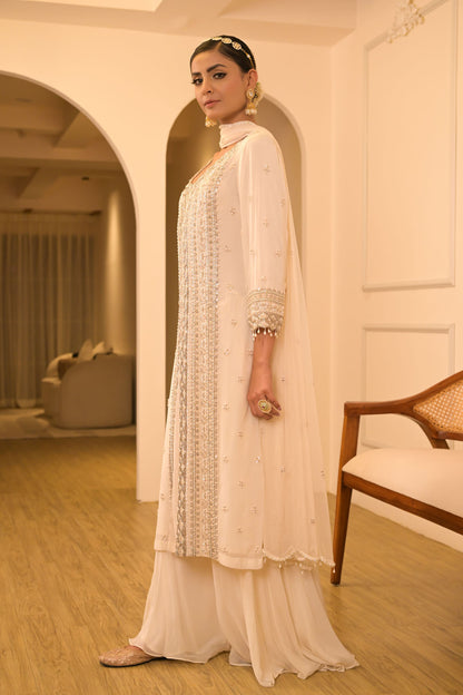Ivory Embroidered Kurta Set
