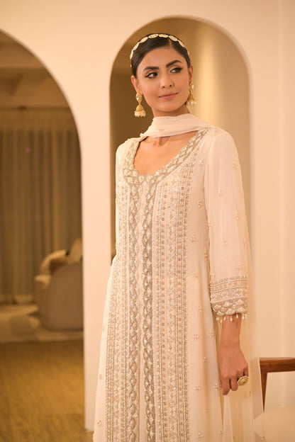 Ivory Embroidered Kurta Set