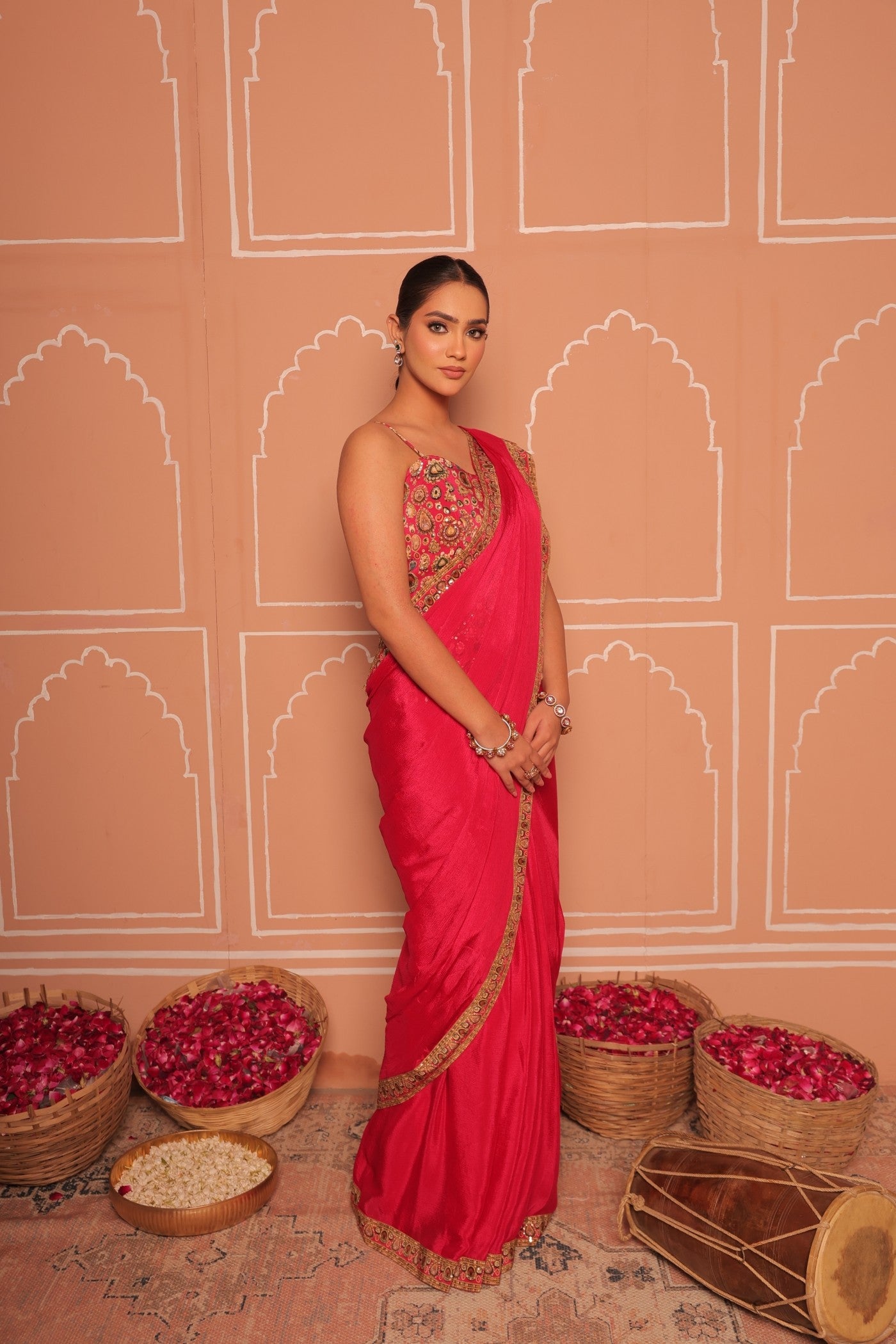 Rani Pink Drape Saree