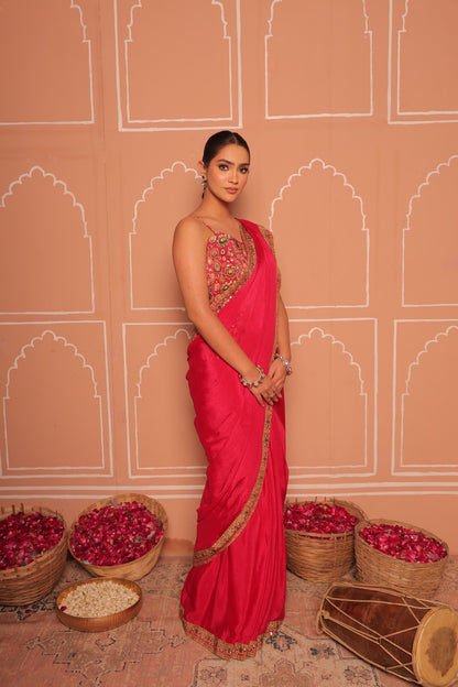 Rani Pink Drape Saree